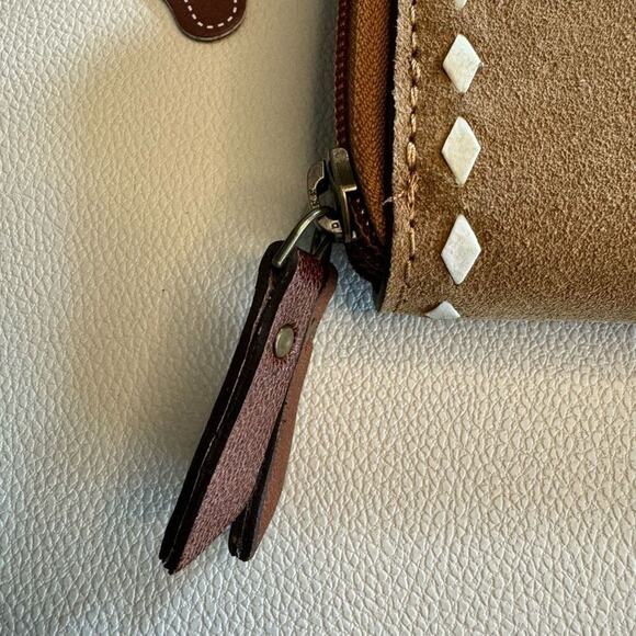 Suede Bootstitch Western Purse Clutch Wallet Crossbody NEW Fast Ship - Picture 4 of 9